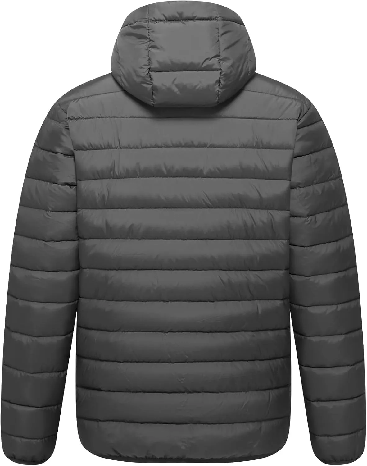 Men’s Lightweight Puffer Hooded Jacket Water Resistant Full Zip Insulated Warm Winter Coats