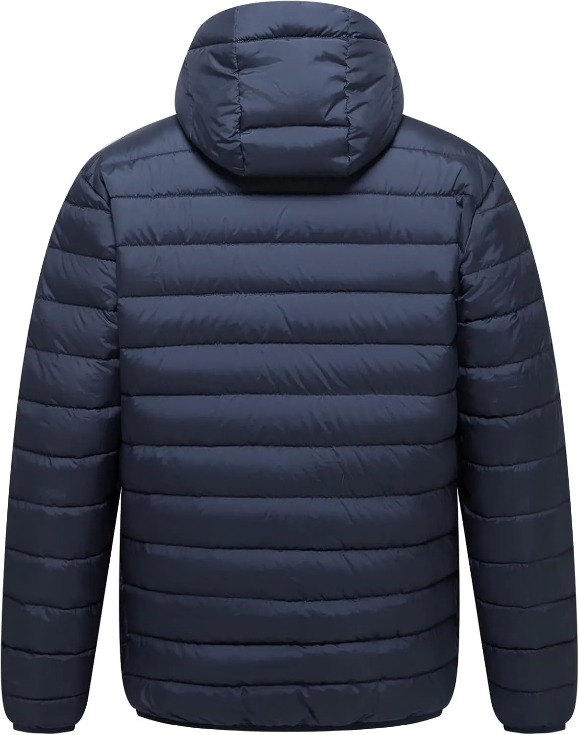Men’s Lightweight Puffer Hooded Jacket Water Resistant Full Zip Insulated Warm Winter Coats