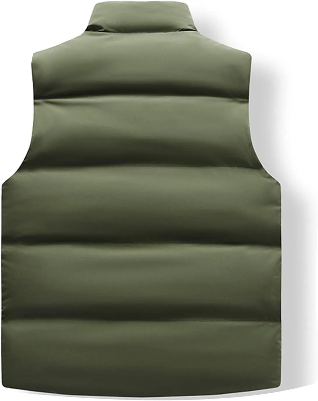 Men's Puffer Vest Lightweight Stand Collar Solid Sleeveless Down Coats Casual Packable Padded Winter Warm Outerwear
