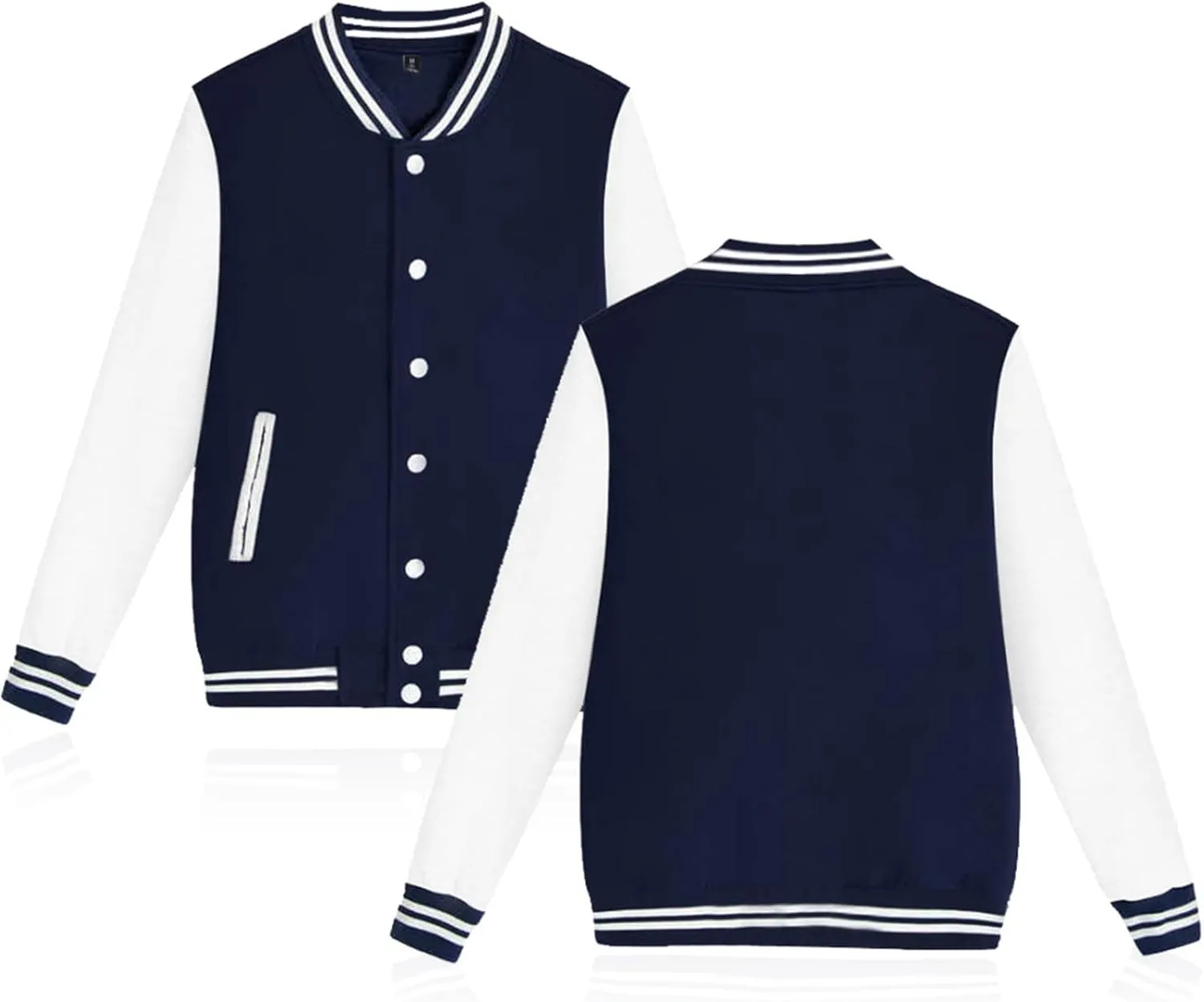 Men's Waterproof Jacket Man’S Varsity Baseball Jacket Cotton Letterman Bomber Jacket, XL-4XL