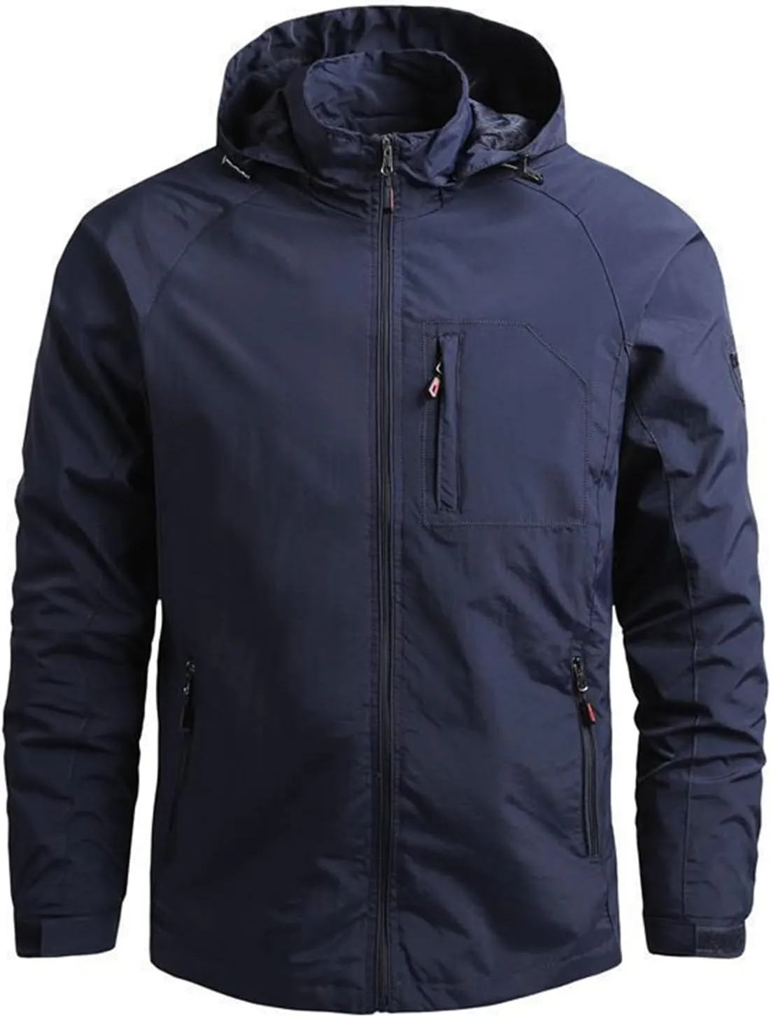 Mens Waterproof Rain Jacket Lightweight Packable Breathable Hooded Shell Jacket Windproof Durable for Hiking Travel Outdoor