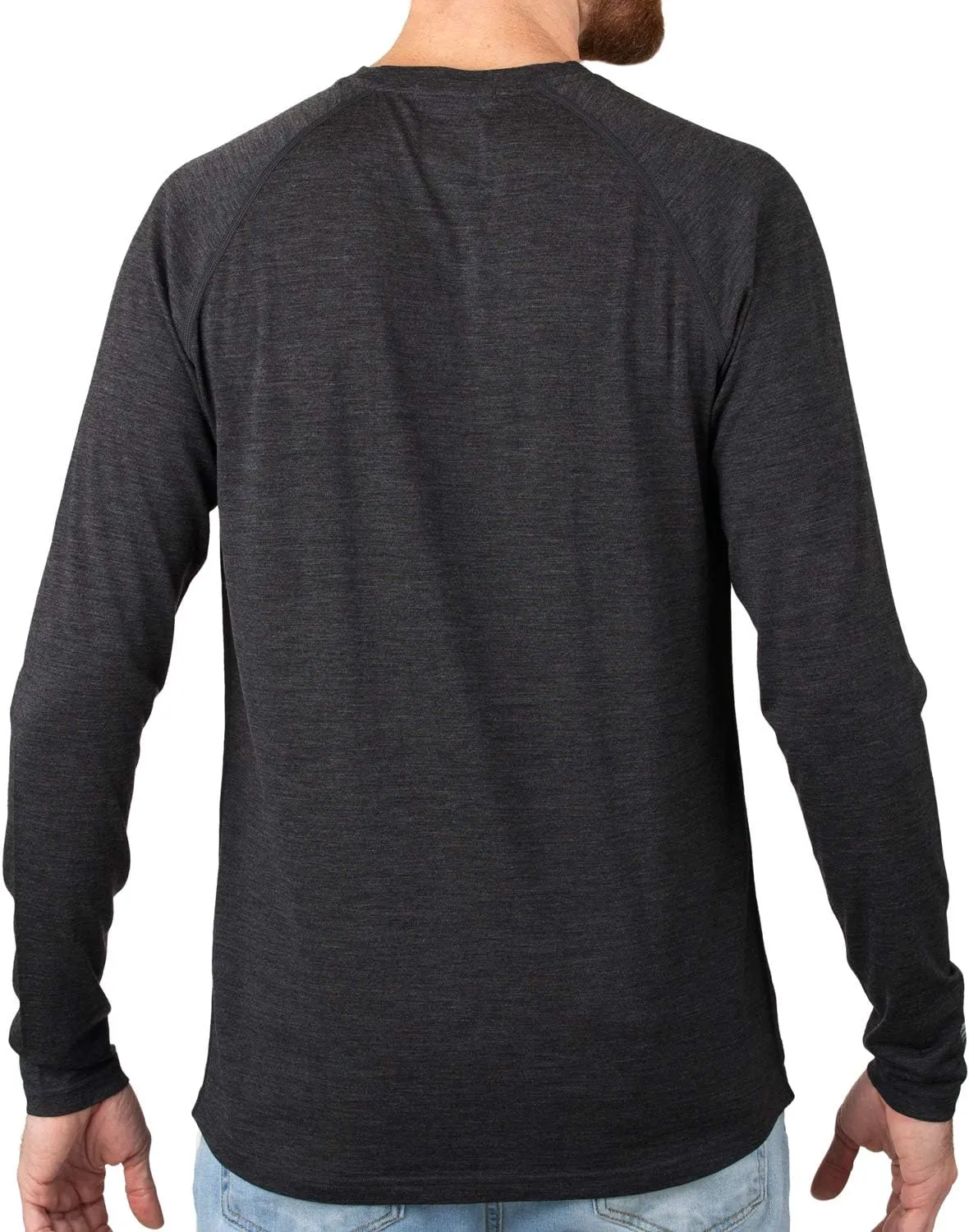 MERIWOOL Men's Base Layer Long Sleeve Henley - Lightweight Merino Wool Thermal