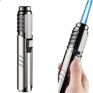 Metal Butane Refillable Torch Lighter, Windproof Adjustable Jet Flame Lighter Inflatable Gas Lighter for Kitchen, Camping BBQ, Outdoor Essential, Men's Gift