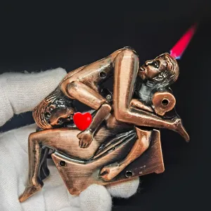 Metal Creative Lighters, Cute Cool Funny Novelty Gas Torch Lighter Gadgets, Butane Gas Lighters Refillable Single Jet Flame for Party Smoking,Smoking Accessories, Men Gift
