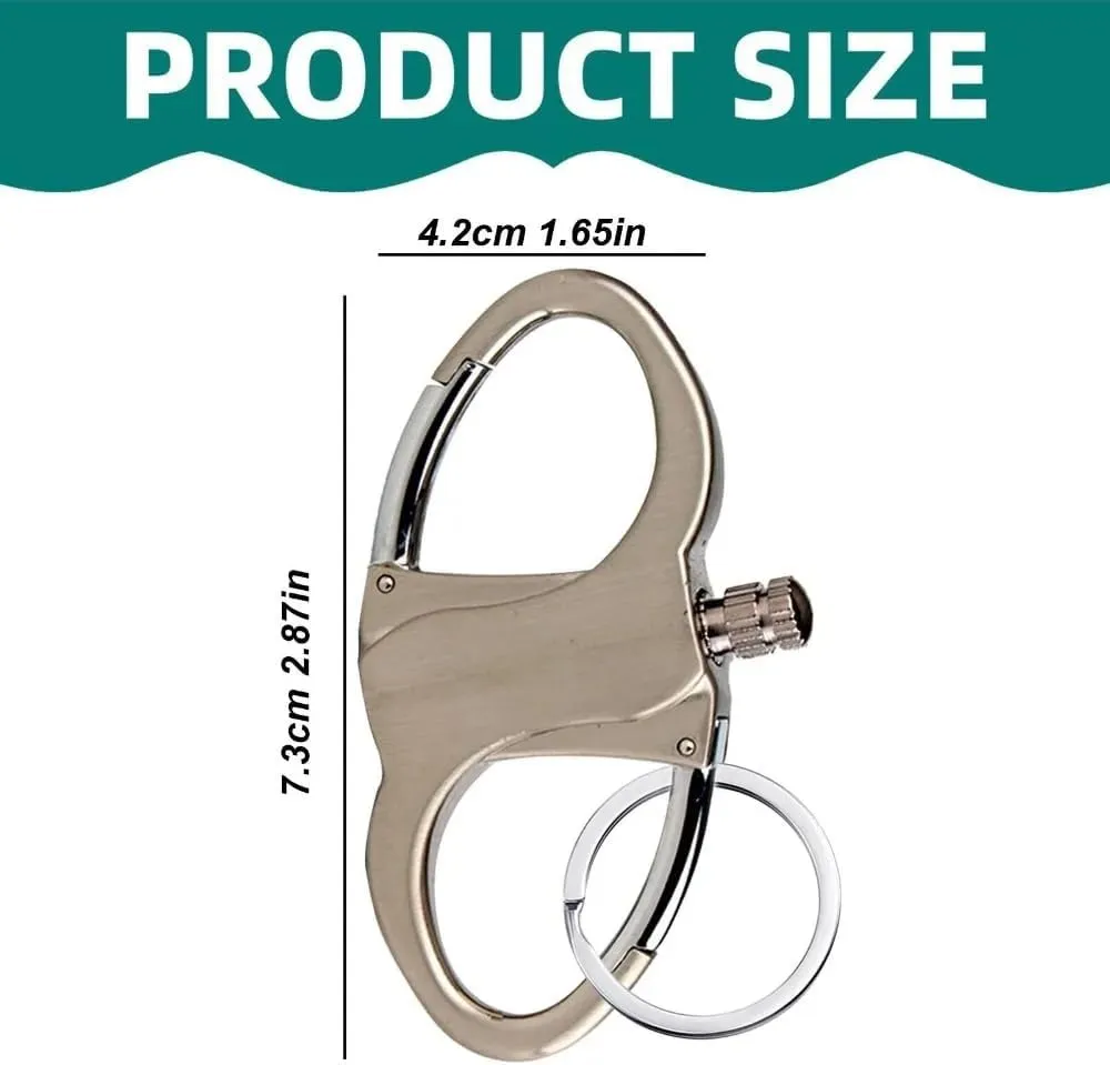 Metal Keychain Lighter, Lighter Hidden in Keychain, 2025 New Keychain, Portable Waterproof Flint Fire Starter Match, Outdoor Emergency Life Saving Equipment (Gold)