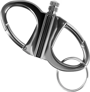Metal Keychain Lighter, Permanent Match Infinity Kerosene Refillable Lighter, Keychain Lighter, Forever Match Matchstick Fire Starter with Flint Metal Carabiner Clips (Silver)