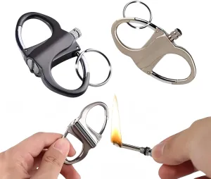 Metal Keychain Lighter,2025 New Lighter Key Chain Forever Match,Metal Match Keychains, Mini Waterproof Lighters (2pc*Black Silver)