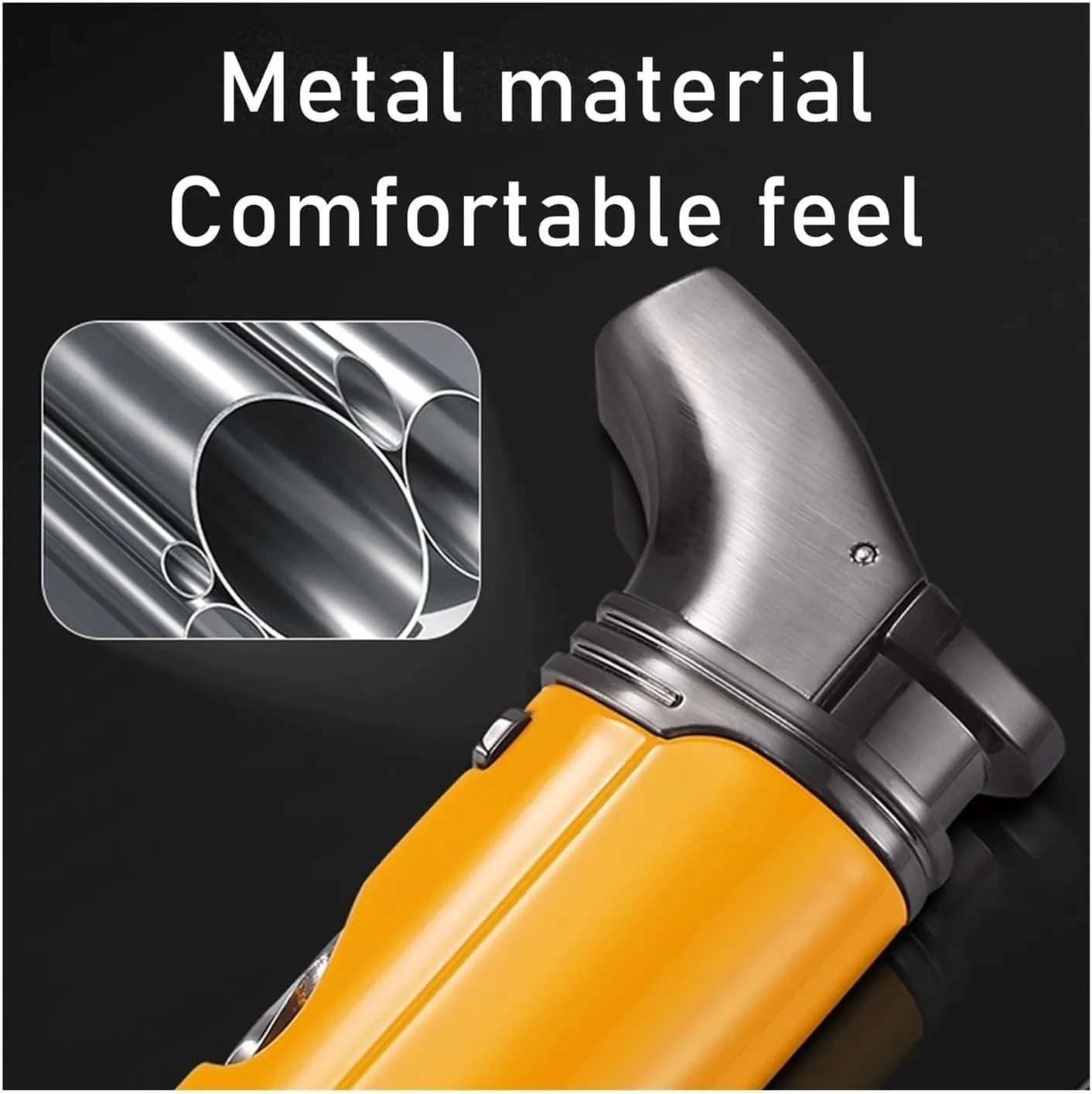 Metal Recyclable Refueling Multifunctional Adjustable Flame Lighter, Portable Tool Lighter, Windproof Straight Flame Butane Blowtorch Lighter, Camping, Traveling, Wilderness(Black)