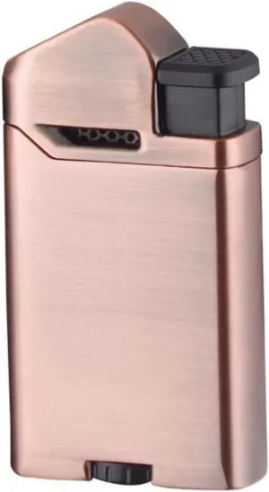 Metal Torch Lighter, Adjustable Jet Flame Butane Lighter, Mini Refillable Windproof, Gift for Men and Women (Butane Gas Not Included)(Gold)