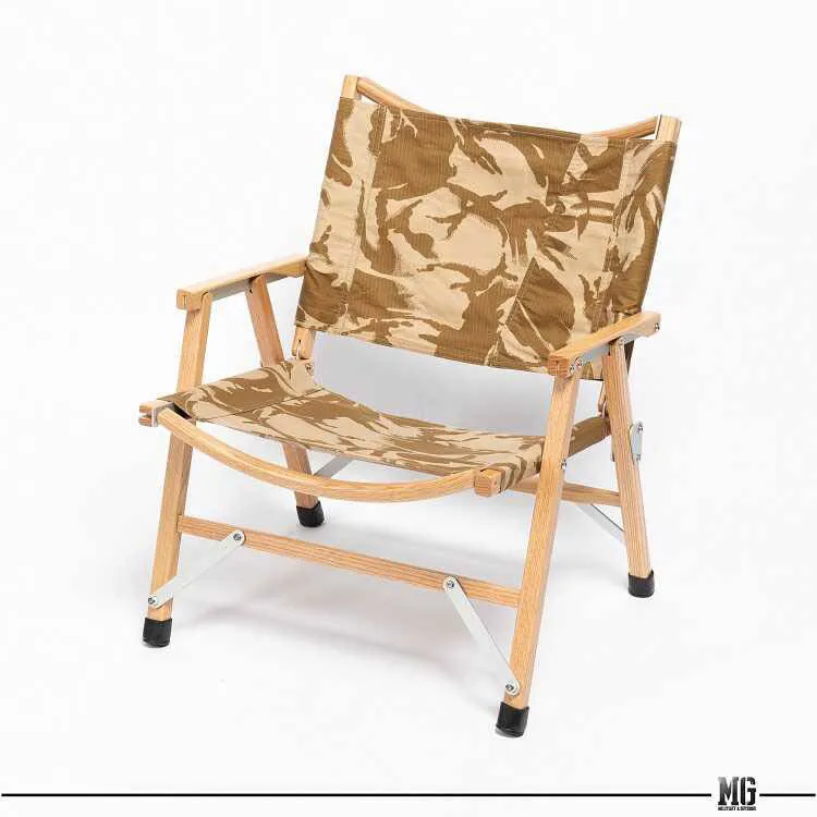 MG Upcycle Division Wooden Foldable Camping Chair With Pocket