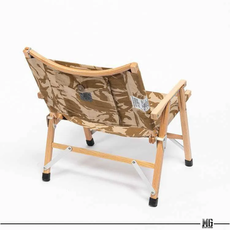 MG Upcycle Division Wooden Foldable Camping Chair With Pocket