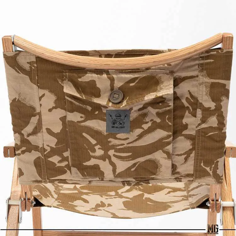 MG Upcycle Division Wooden Foldable Camping Chair With Pocket