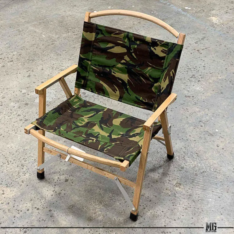 MG Upcycle Division Wooden Foldable Camping Chair With Pocket