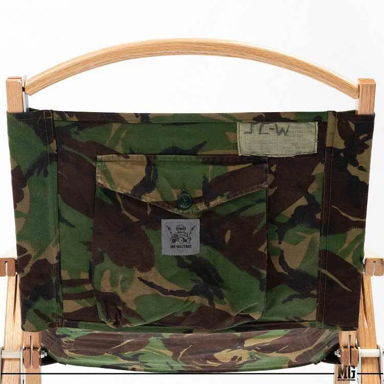 MG Upcycle Division Wooden Foldable Camping Chair With Pocket