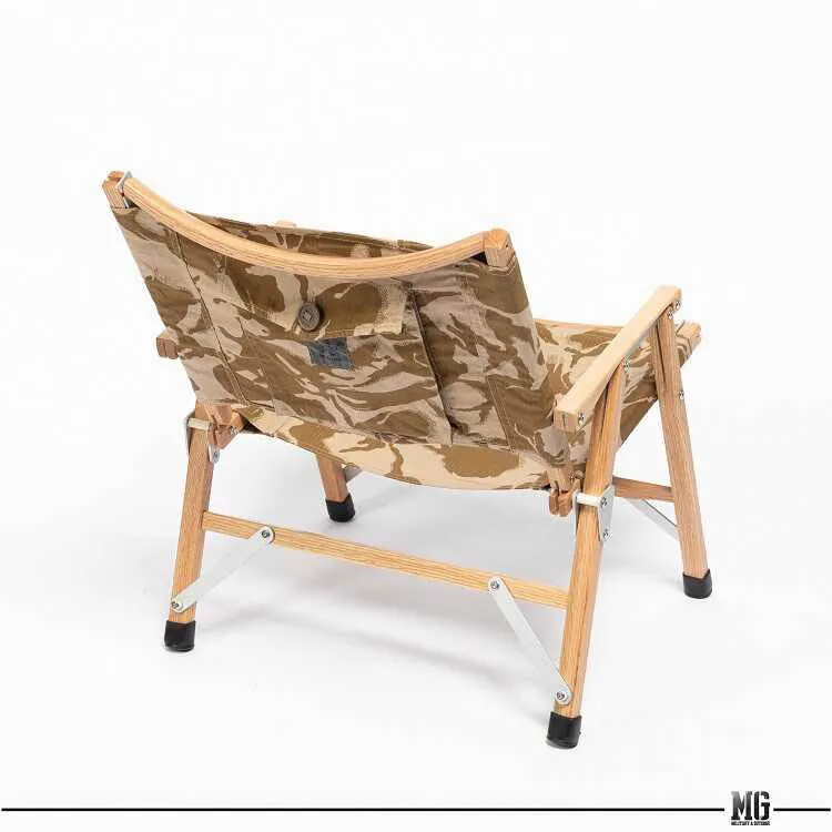 MG Upcycle Division Wooden Foldable Camping Chair With Pocket