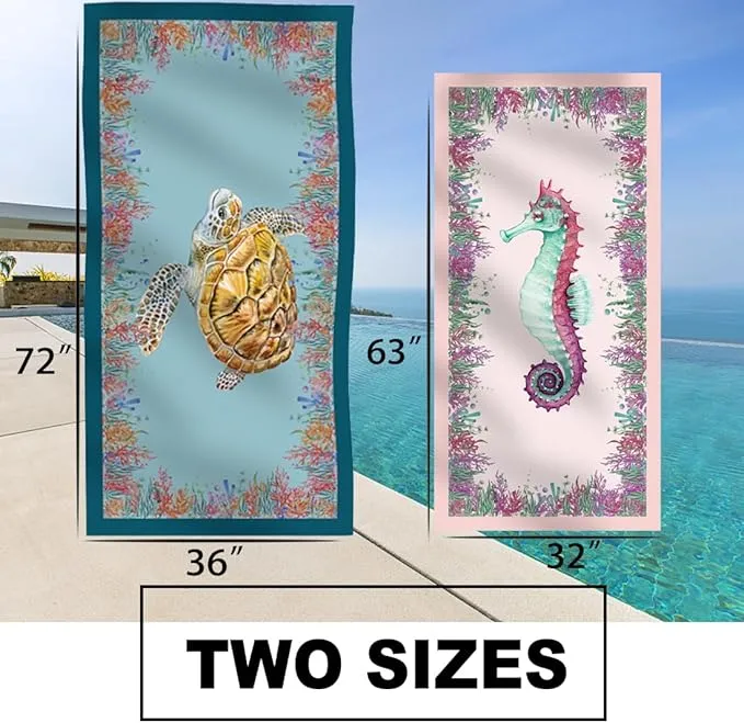 Microfiber Beach Towel Quick Dry Sandproof Compact Sand Free Soft Long Lightweight Sandless Fast Drying No Sand Repellent Foldable Micro Fiber Clearance Over Lounge Chair Cover Chair Two Side Octopus