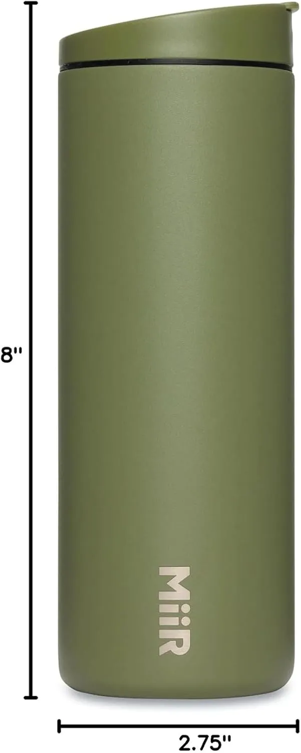 MiiR Flip Traveler 16oz - Double-Wall Vacuum Insulated with Leakproof Flip Lid, BPA-Free Stainless Steel Construction, Insulated Tumbler for Hot or Cold Drinks