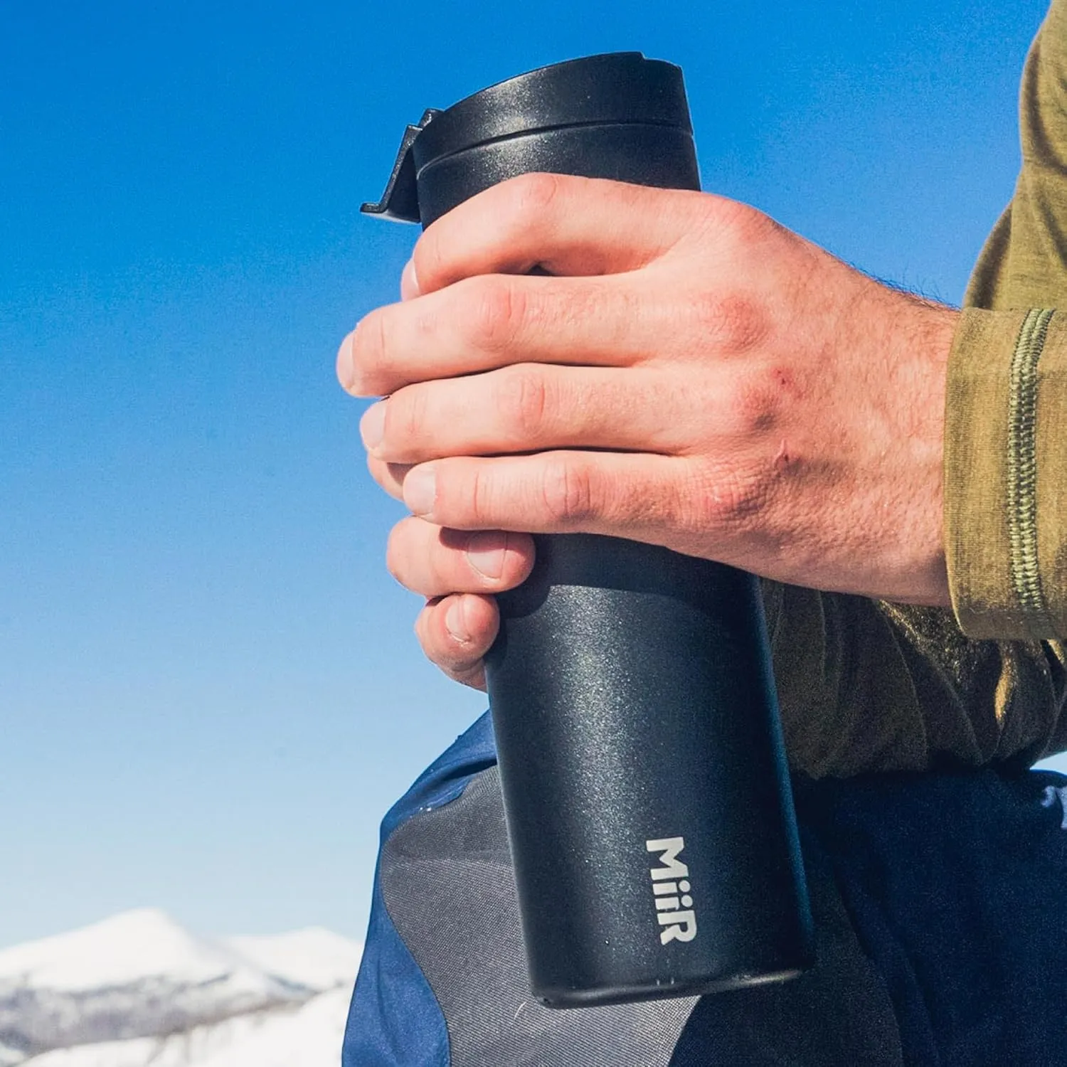 MiiR Flip Traveler 16oz - Double-Wall Vacuum Insulated with Leakproof Flip Lid, BPA-Free Stainless Steel Construction, Insulated Tumbler for Hot or Cold Drinks
