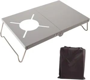 Mikikit 1set Portable Folding Camping Table Silver Outdoor Picnic Desk Lightweight Tool Setup Stable Design for Camping Picnics and Travel Convenient Construction