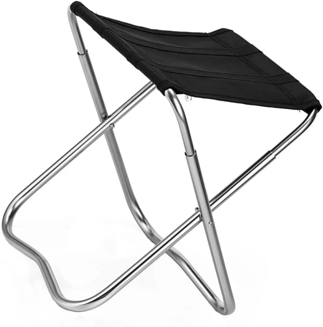 Mikinona Lightweight Portable Folding Camping Stool Compact for Backpack Perfect for Fishing Picnicking Hiking Beach Outdoor Chair Rod Holder