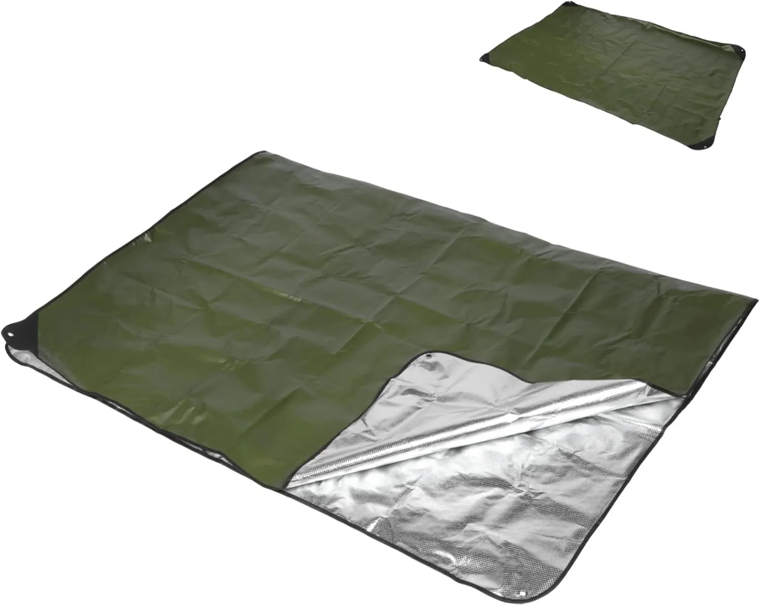 Milisten Survival Blanket Emergency Outdoor Warm Compact Waterproof Windproof Green