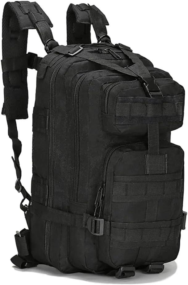Military Tactical Backpack Rucksacks 3 Day Assault Pack Army Bag for Hunting Trekking Camping Outdoor (Black)