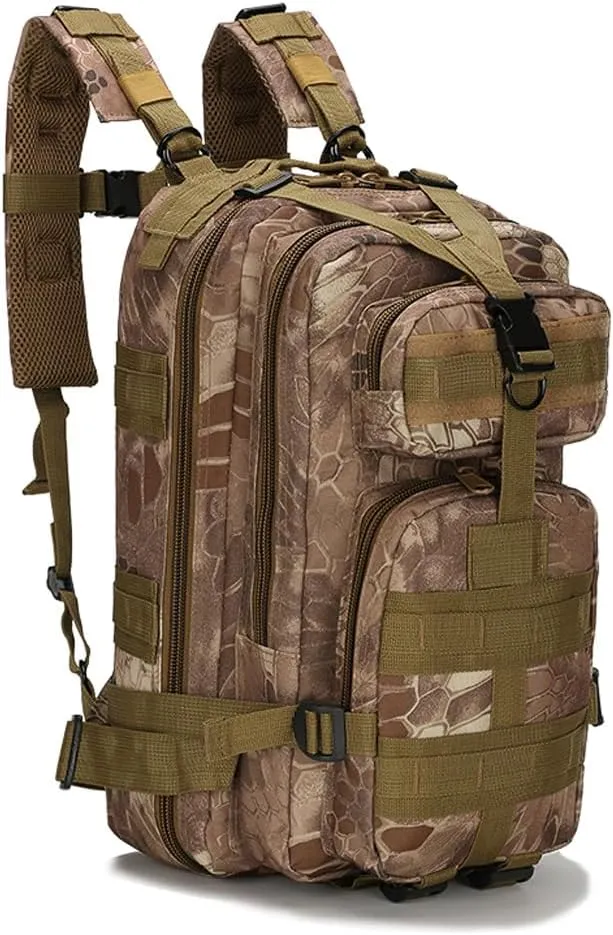 Military Tactical Backpack Rucksacks 3 Day Assault Pack for Hunting Trekking Camping Outdoor (Python Pattern Mud)