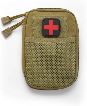 Mini Medical Bag,Portable Molle Military First Aid Kit,Empty Medical Bag Waterproof Bug Out Bag for Travel Hiking Outdoor Camping Multifunction Emergency Medicine Storage Bag-7x5 inch(Mud)