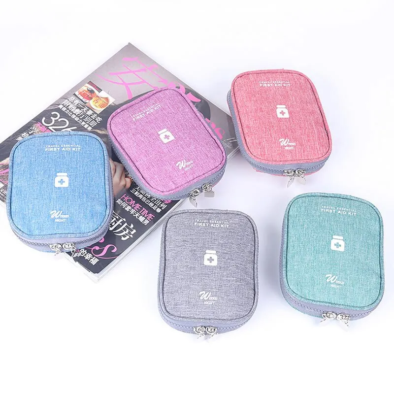 Mini Portable Medicine Storage Bag Travel First Aid Kit Medicine Bags Organizer Camping Outdoor Emergency Survival Bag Pill Case