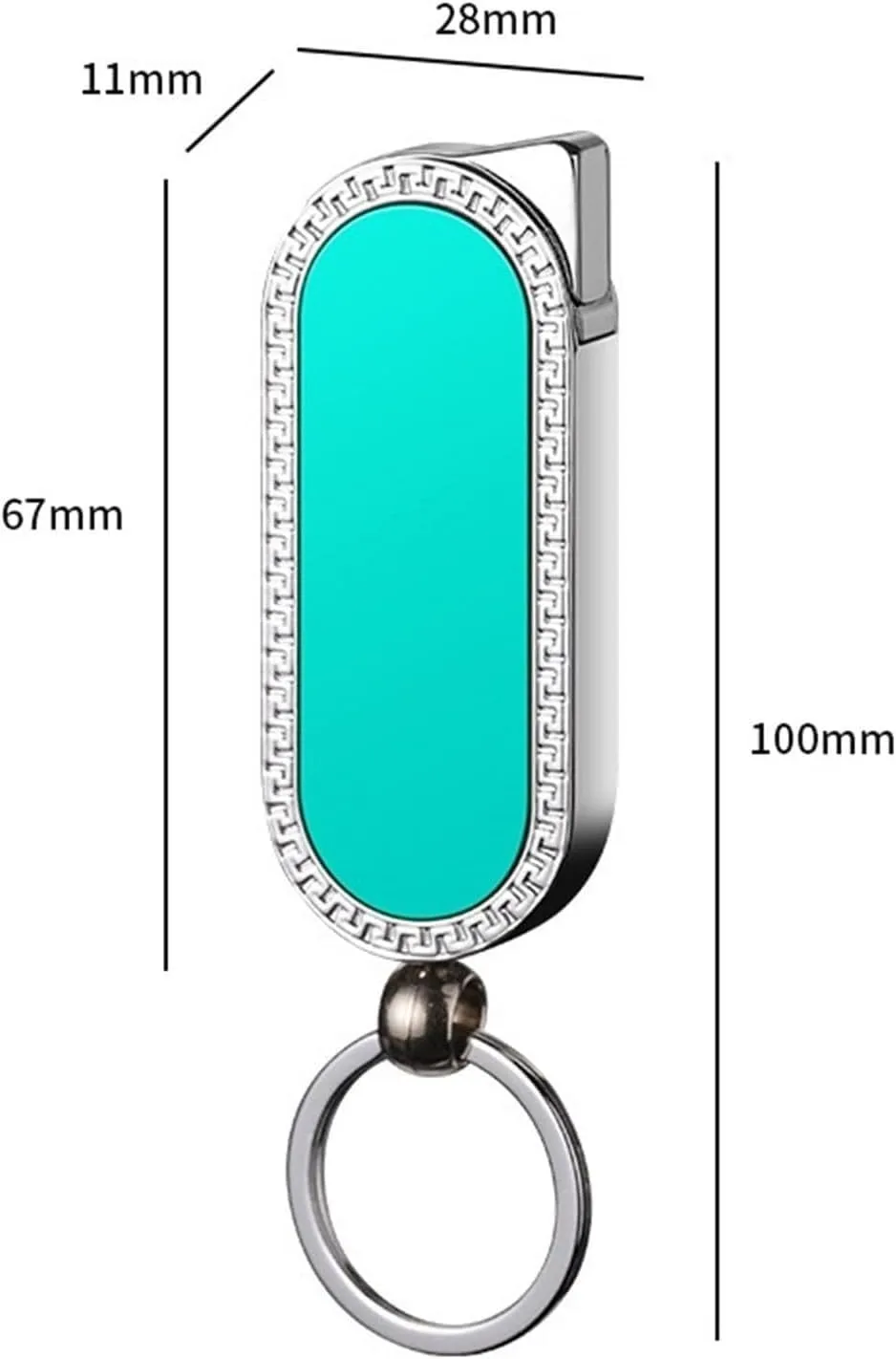Mini Torch Lighter, Butane Torch Lighter with Keychain, Windproof Green Flame Lighter, Adjustable Flame, Refillable Butane Gas Lighter, Portable Metal Lighter, Boyfriend Husband Dad Gift(Black)