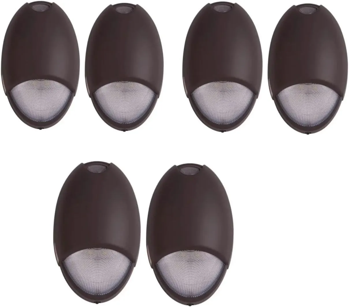 Mini Wall Pack Emergency Lights, LED Emergency Lights with Battery Backup, 90min Power, Photocell Sensor, IP65, Wet Resistant, 12W for Business and Home, Dark Bronze, 6 Pack