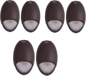 Mini Wall Pack Emergency Lights, LED Emergency Lights with Battery Backup, 90min Power, Photocell Sensor, IP65, Wet Resistant, 12W for Business and Home, Dark Bronze, 6 Pack