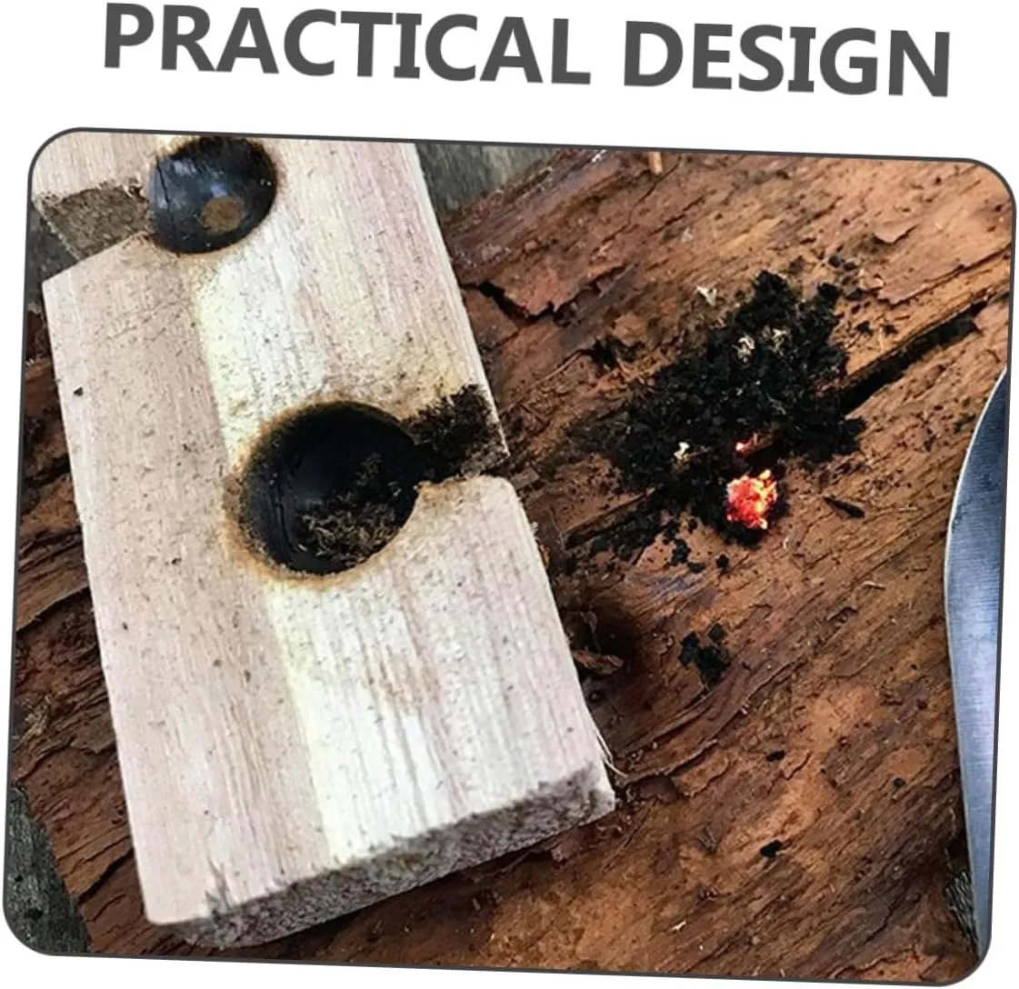 Mipcase Camping Bow Drill Kit Emergency Kit Outdoor Fire Making Tool Friction Fire Tool Fire Piston Kit