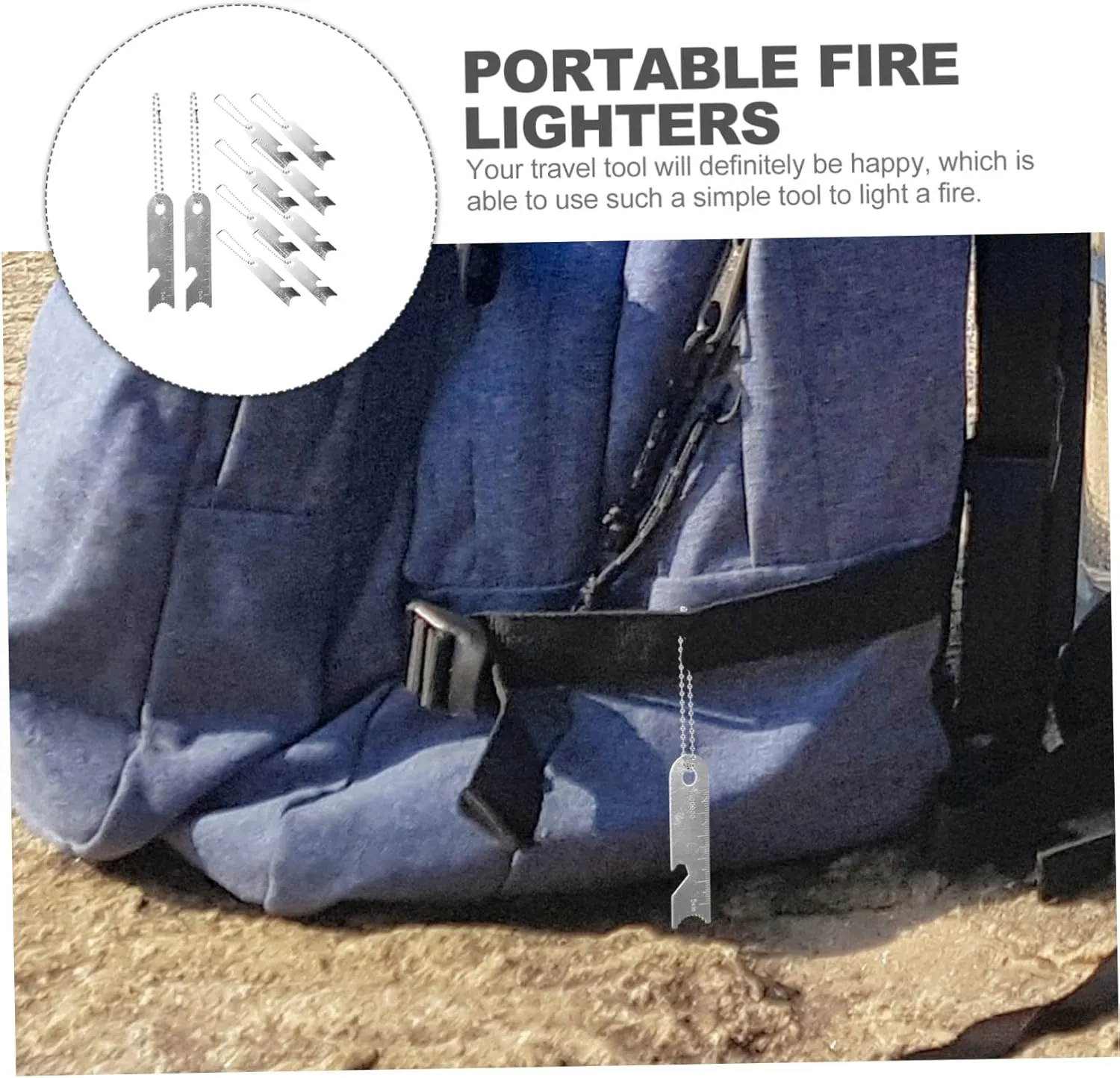 Mipcase Flint Scraper Camping Rod Striker Camping Supplies Camping Rod Scraper Portable Lighter Flints Stones