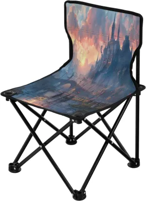 Misty Castle Portable Outdoor Folding Chair Anti-Slip Padded Oxford Cloth Stool Camping Chair Small for Beach Hiking Fishing Gardening Quad Camp Chair