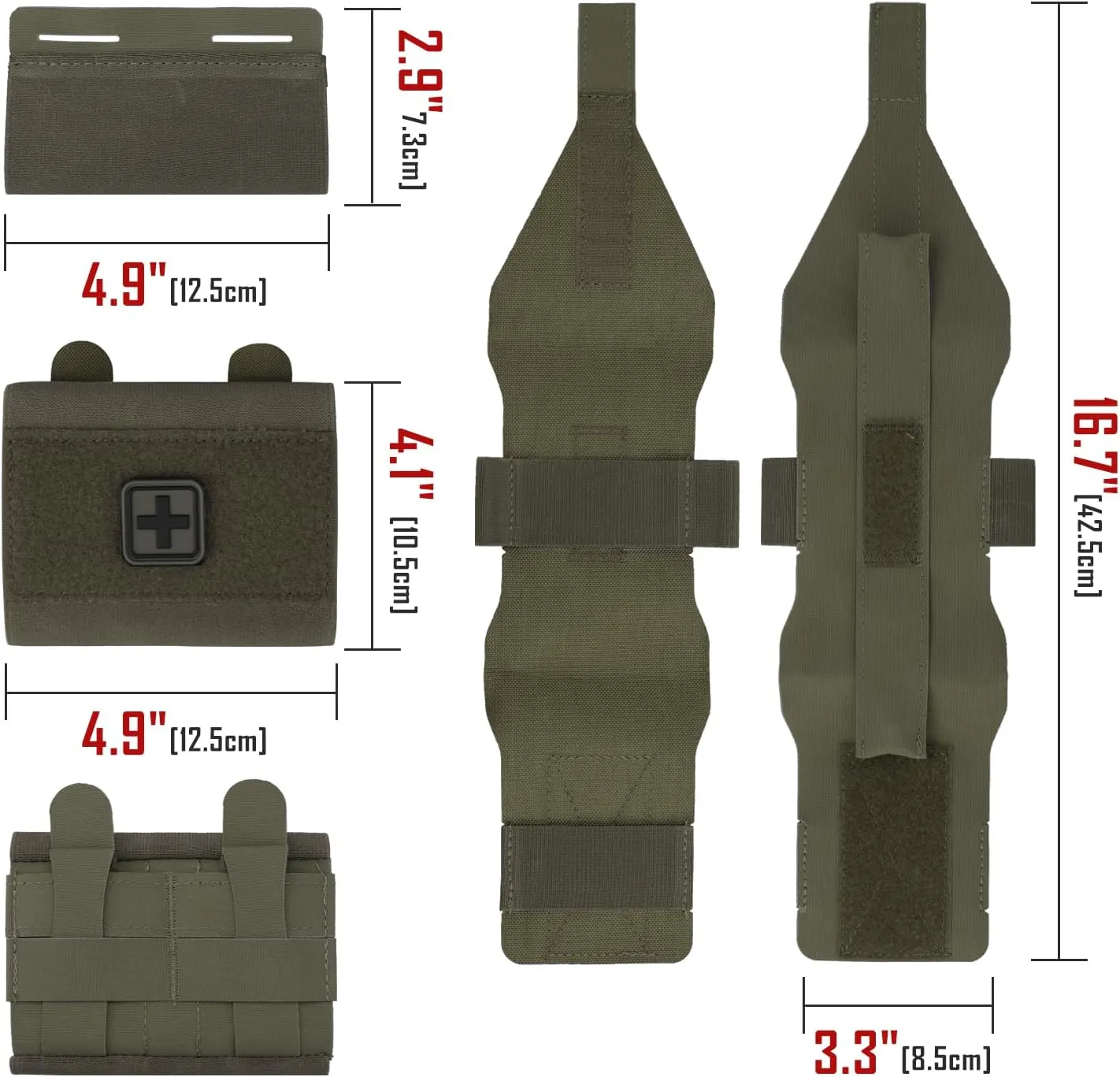 Molle IFAK Micro Trauma Pouch, Tactical First Aid Belt IFAK Bag Medical EMT Emergency Survival Med Pouch Small EDC Portable Pack with Tourniquet Hammock for Duty Belt Vest Hunting