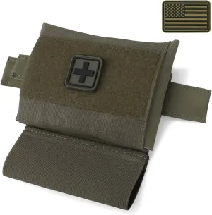 Molle IFAK Micro Trauma Pouch, Tactical First Aid Belt IFAK Bag Medical EMT Emergency Survival Med Pouch Small EDC Portable Pack with Tourniquet Hammock for Duty Belt Vest Hunting