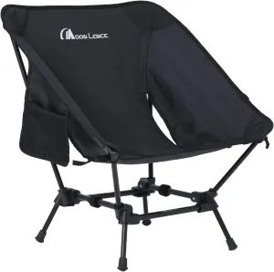 MOON LENCE Portable Camping Chair, Backpacking Chair, Ultralight & Compact, 400 lbs Capacity, for Outdoor Camp, Travel, Beach, Picnic, Hiking (Black(Low Height))