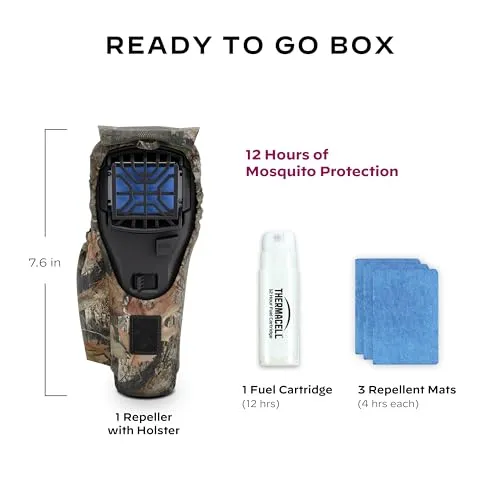 Mosquito Portable Repeller w/ 12hrs Refill;15' Zone of Protection; Deet Free Bug Spray