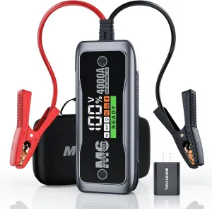 MOSTOOL 4000A Car Battery Jumpstarter,12V Portable Auto Jumper Starter Battery Pack,Car Jump Box with LED Display,Portable Charger & Jumper Cables for All Gas Engines & Up to 10.0L Diesel Engines (M6)