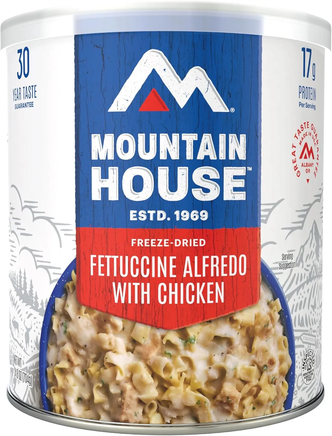 Mountain House Fettuccine Alfredo with Chicken #10 Can | Freeze Dried Survival & Emergency Food | 9 Servings