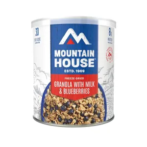 Mountain House Granola with Milk & Blueberries #10 Can | Freeze Dried Survival & Emergency Food | 20 Servings