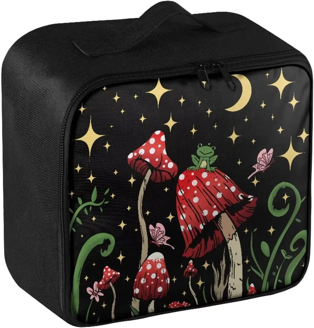 Mushroom Empty First Aid Bag Medicine Bag for Traveling Moon Stars Medium Sized Empty First Aid Bag Empty Emergency Kit Organizer Bag for Hiking, Camping, Car, School Dorm, Home