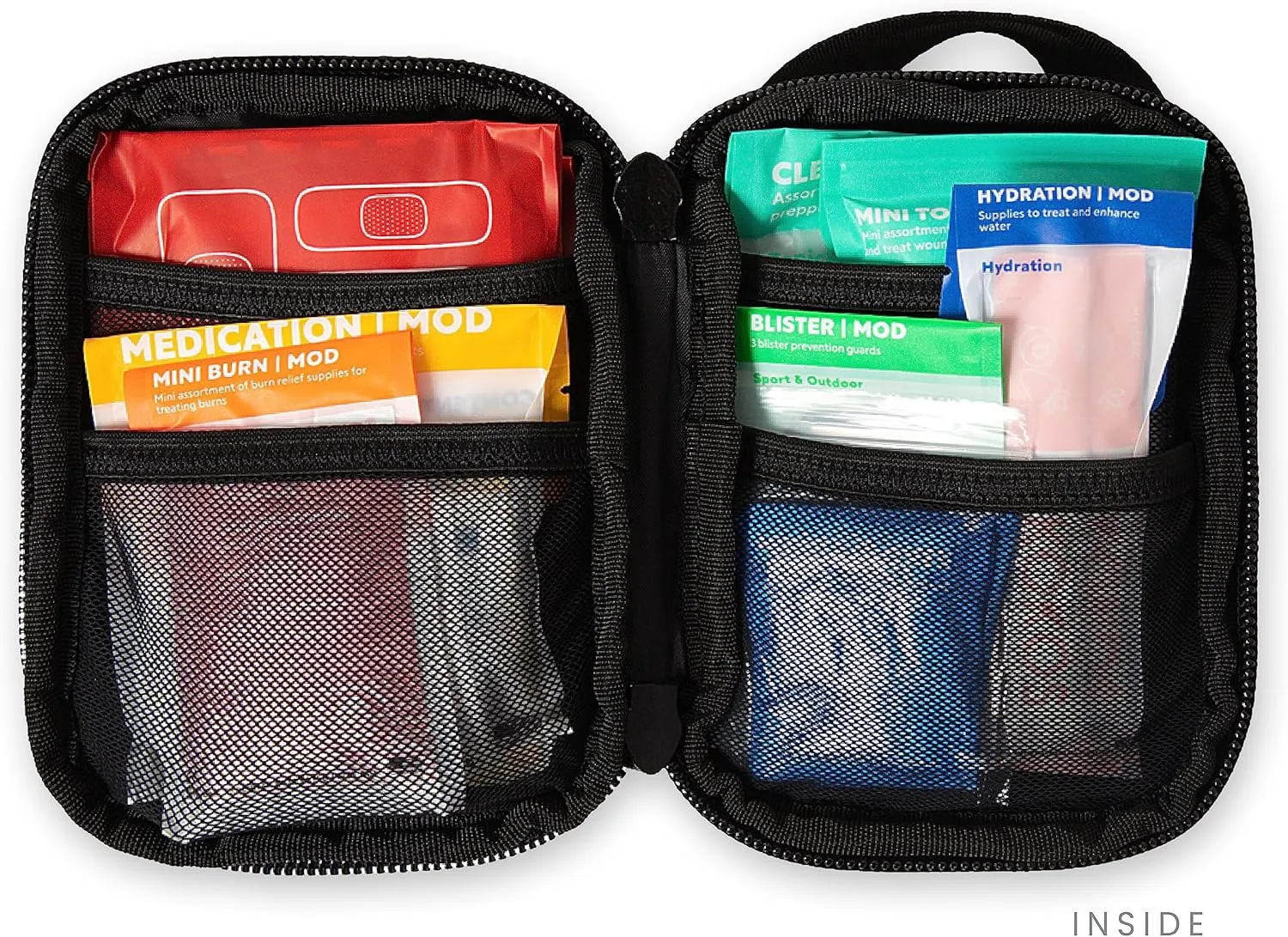 My Medic Sidekick - Camping Hiking and Backpacking First Aid Kit - 70 Items - HSA and FSA Eligible - Small Ifak Great For Travel or Motorcycle - Portable Emergency Kit – Black
