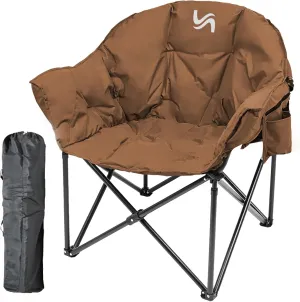 NAIZEA Heavy Duty Camping Chair - Oversized Portable Camping Chairs, Patio Lounge Chairs, Padded Outdoor Folding Chair for Sports Lawn Beach Garden Fishing