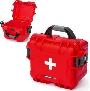 NANUK 908 Waterproof First Aid Box Empty – Durable, Medical First Aid Organizer Case, IP67-Rated, Dustproof, Impact-Resistant, and Floats (7.4" x 4.9" x 3.1") – Red