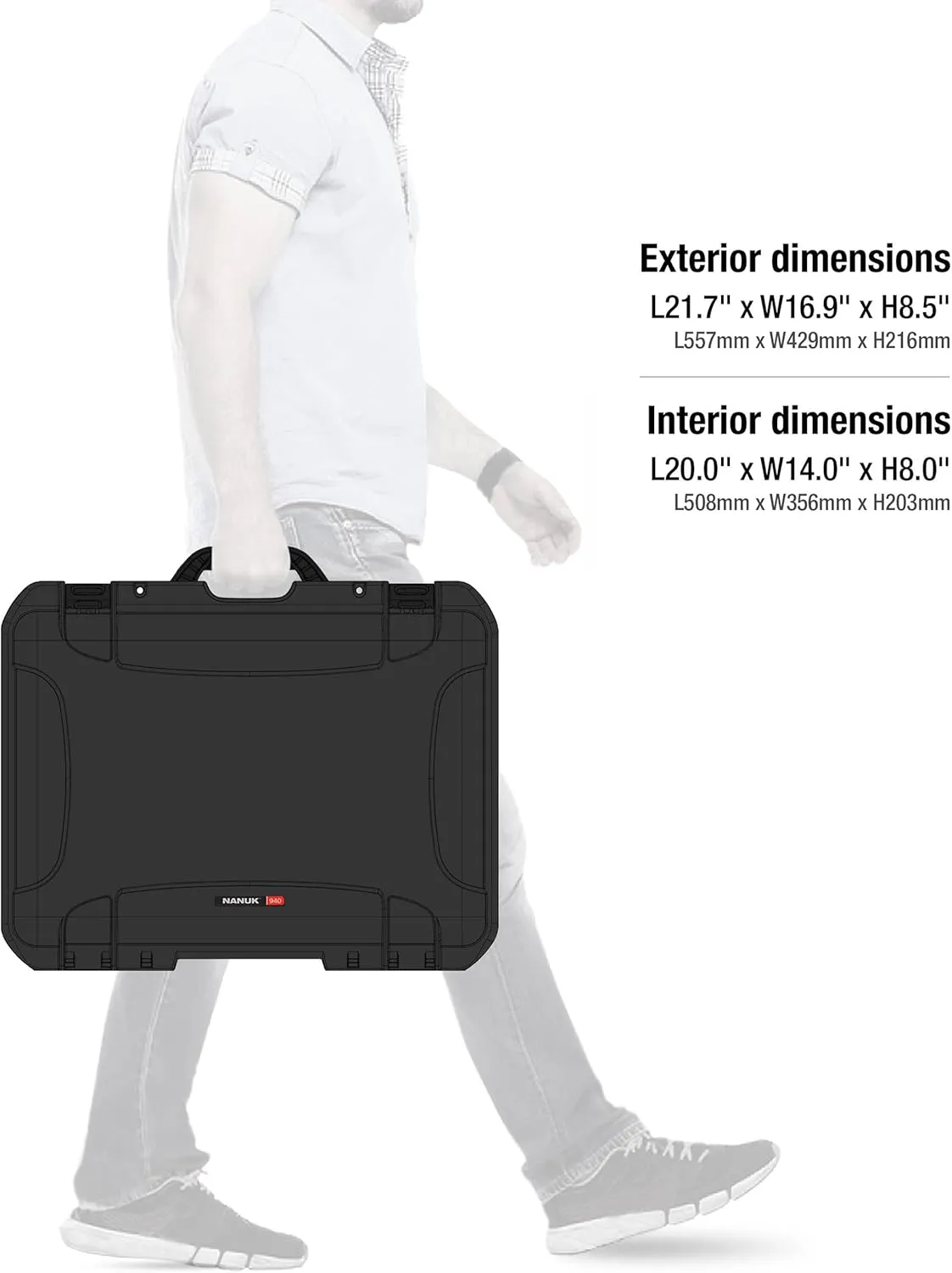 Nanuk 940 EMS Emergency Medical Service/First Aid Hardcase with Lid Organizer and Divider System (Black)