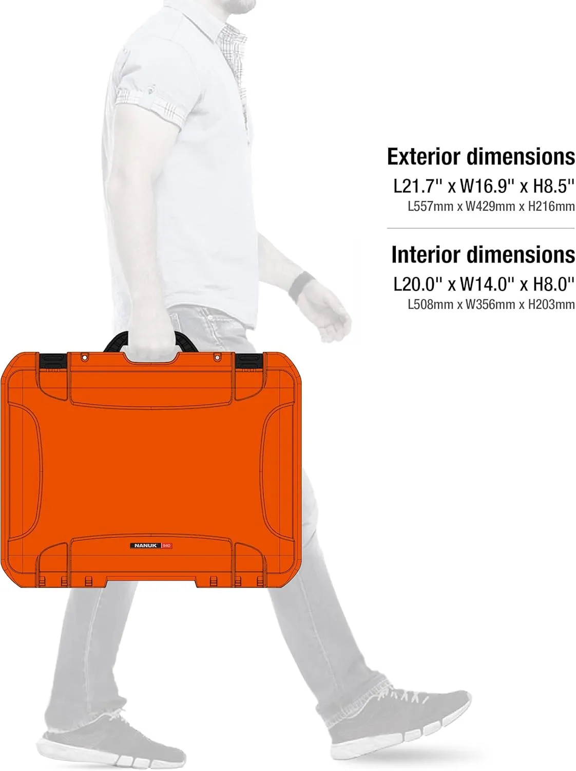 Nanuk 940 EMS Emergency Medical Service/First Aid Hardcase with Lid Organizer and Divider System (Orange)