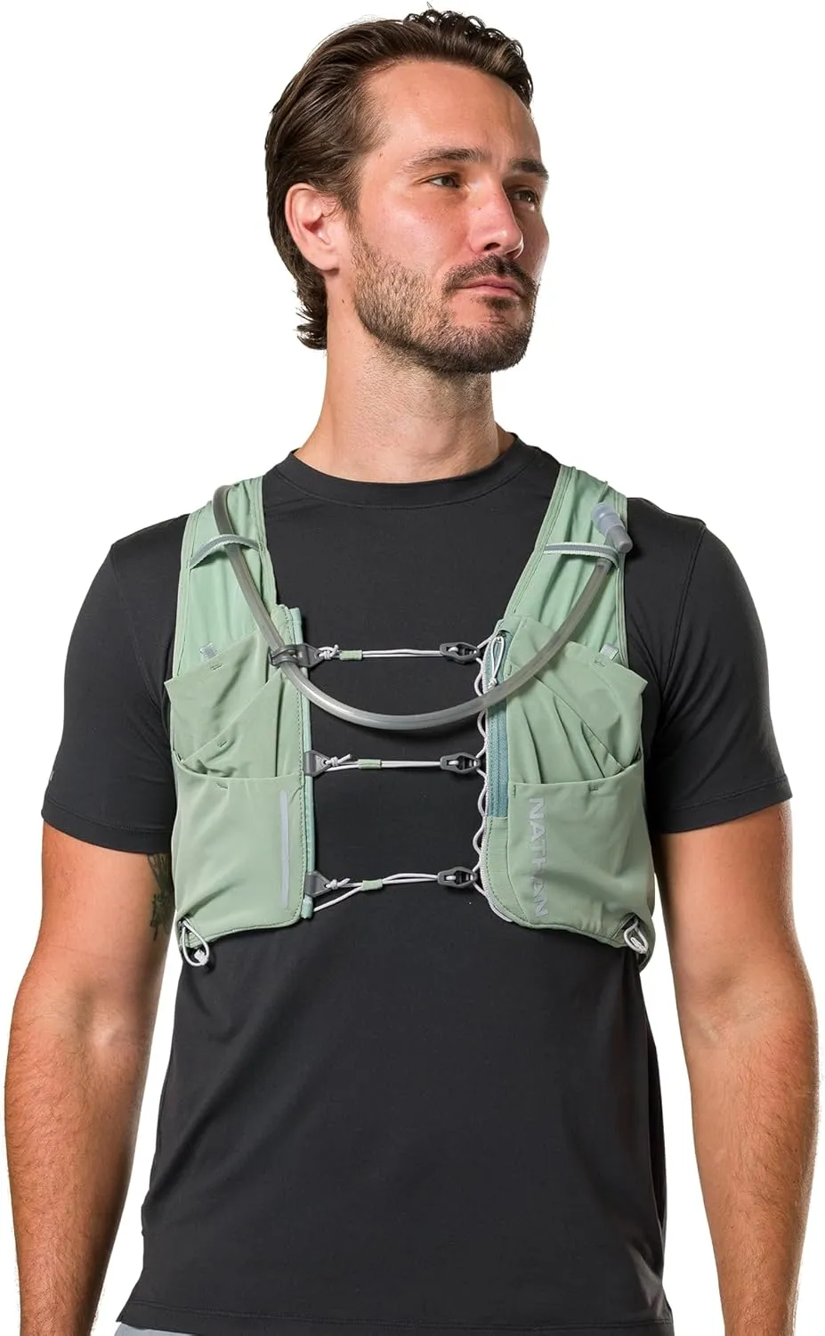 Nathan 12L Hydration Vest – Quick-Fit Adjustments, Breathable Mesh, 1.6L Bladder, 8.8 oz, 6 Pockets, Pinnacle Pro