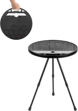Naturehike Blackdog Lightweight Round Folding Camping Table, PE Portable Picnic Table with Aluminum Adjustable Table Legs, Solid Triangular Support Round Table for Outside, Tailgating, Hiking, Camping